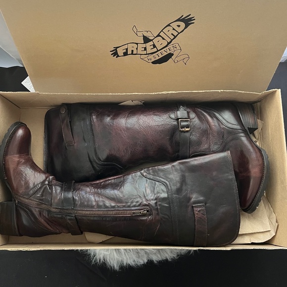 Freebird by Steven Quebec Leather Equestrian Riding Boot.  OTK Brown Siz… - Picture 5 of 12